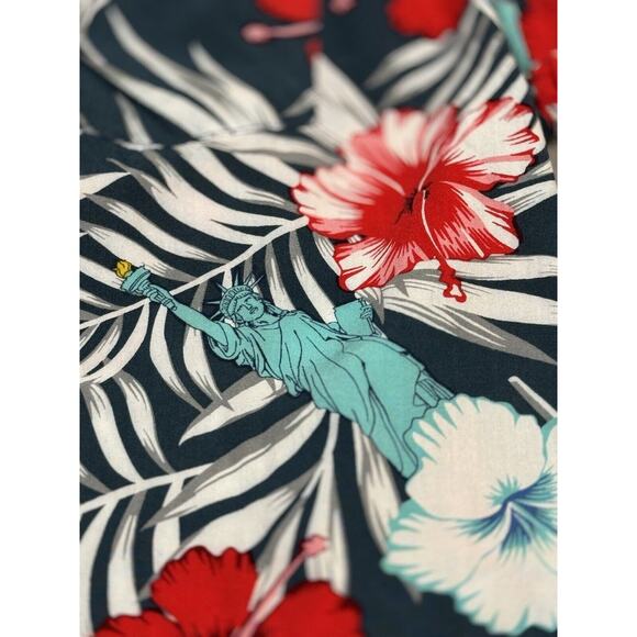 Fifth Sun Mens Hawaiian Hibiscus Button Up Tropical Shirt size Large - Picture 3 of 7